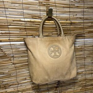 Tory Burch Tan Leather Logo Tote